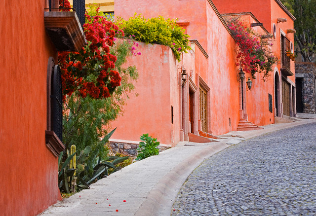 San Miguel de Allende, Mexico --- Cobblestone Street in San Miguel de Allende --- Image by © Julie Eggers/Corbis