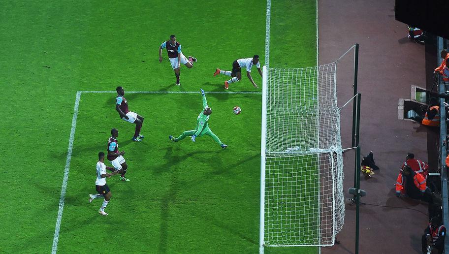 LONDON, ENGLAND - MAY 10: Anthony Martial of Manchester United (R) scores their second goal past goalkeepr Darren Randolph of West Ham United during the Barclays Premier League match between West Ham United and Manchester United at the Boleyn Ground on May 10, 2016 in London, England. West Ham United are playing their last ever home match at the Boleyn Ground after their 112 year stay at the stadium. The Hammers will move to the Olympic Stadium for the 2016-17 season. (Photo by Michael Regan/Getty Images)