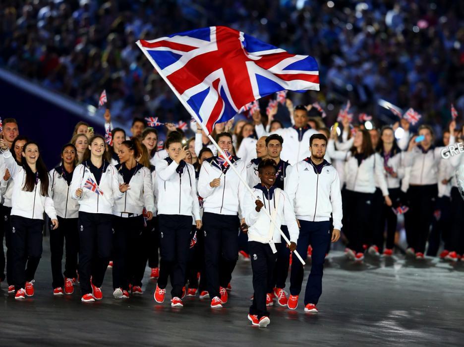 BAKU, AZERBAIJAN - JUNE 12:  flag bearer and boxer Nicola Adams of Great Britain leads her team into the stadium during the Opening Ceremony for the Baku 2015 European Games at the Olympic Stadium on June 12, 2015 in Baku, Azerbaijan.  (Photo by Francois Nel/Getty Images for BEGOC)