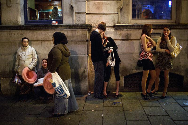 The nightlife in Cardiff, UK.