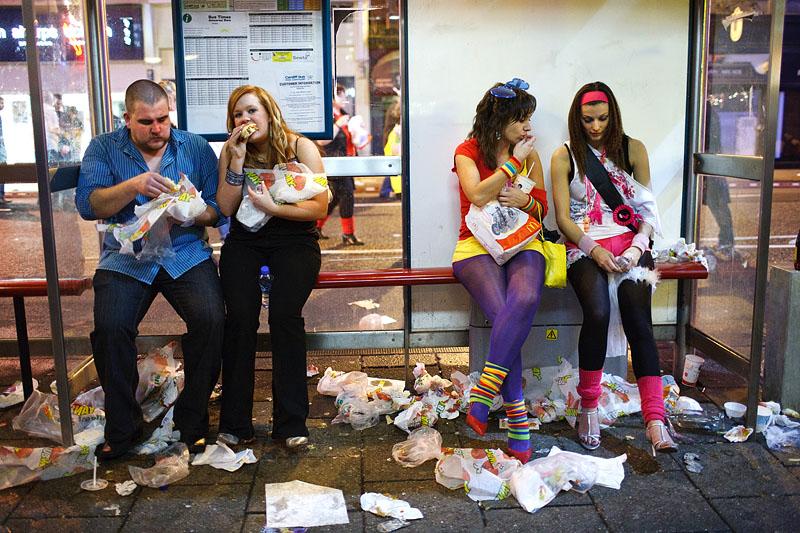 The nightlife in Cardiff, UK.