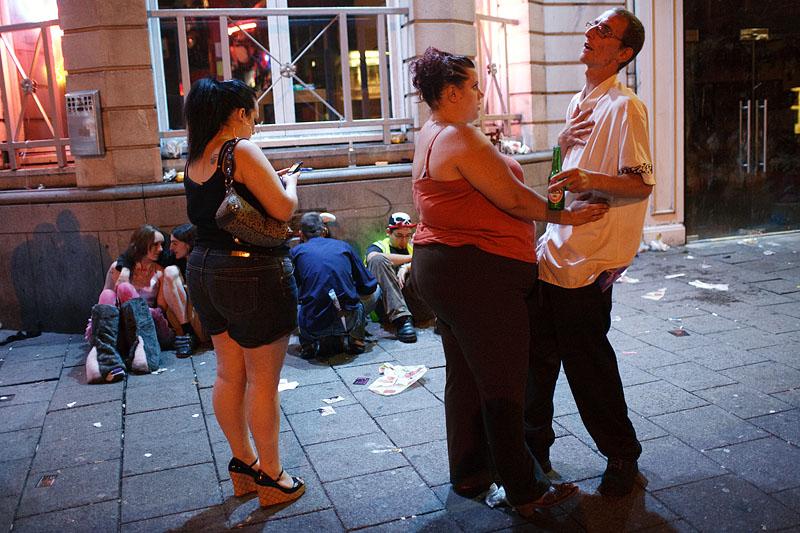 The nightlife in Cardiff, UK.